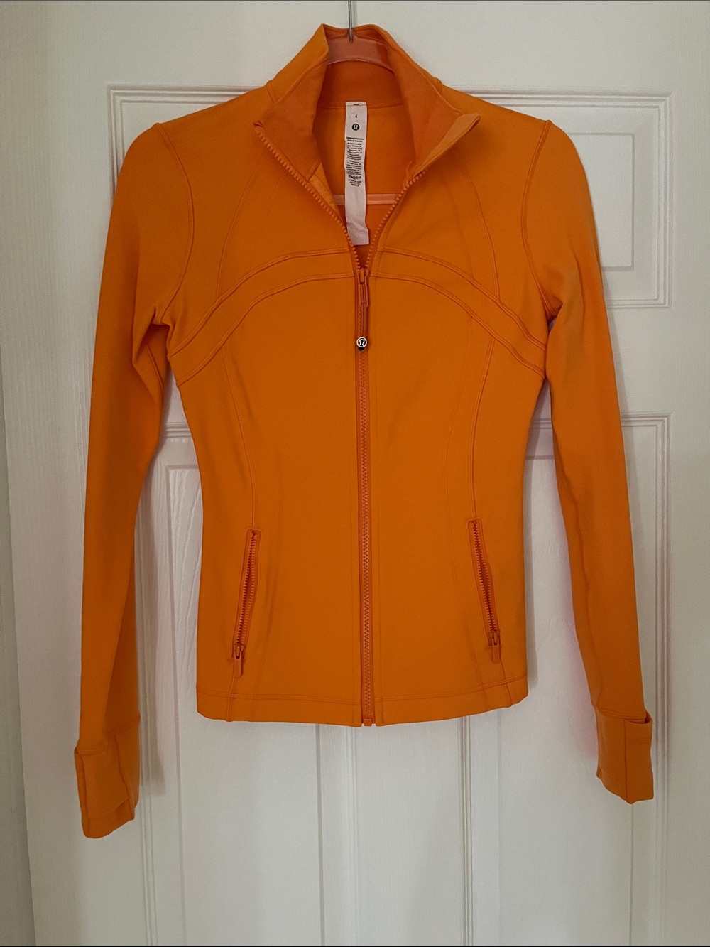 lululemon athletica bright neon Orange define Jacket size 4 color Tiger